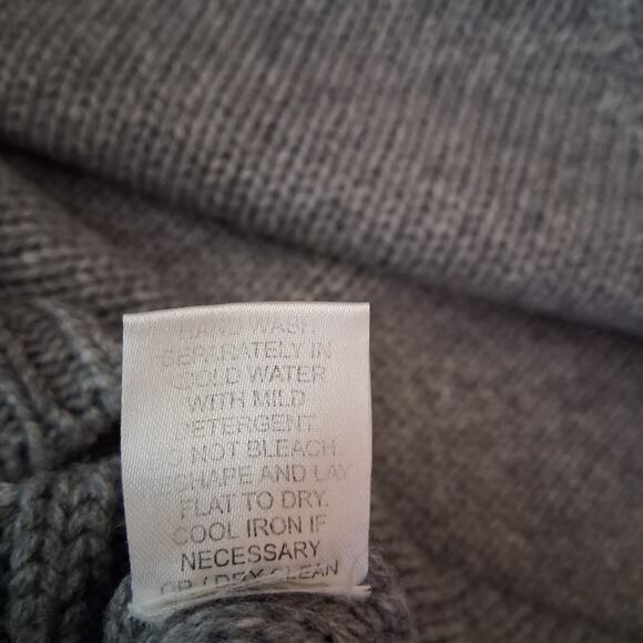 Tuckernuck Gray Chunky Knit Wool Blend Turtleneck Sweater Old Money Minimalist M - Picture 7 of 7